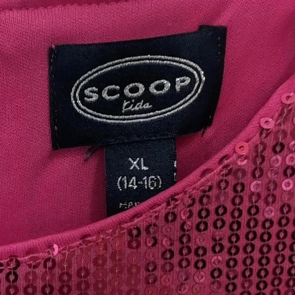 KIDS Scoop NYC Pink Sequin Long-Sleeve Mini Dress - Picture 6 of 9